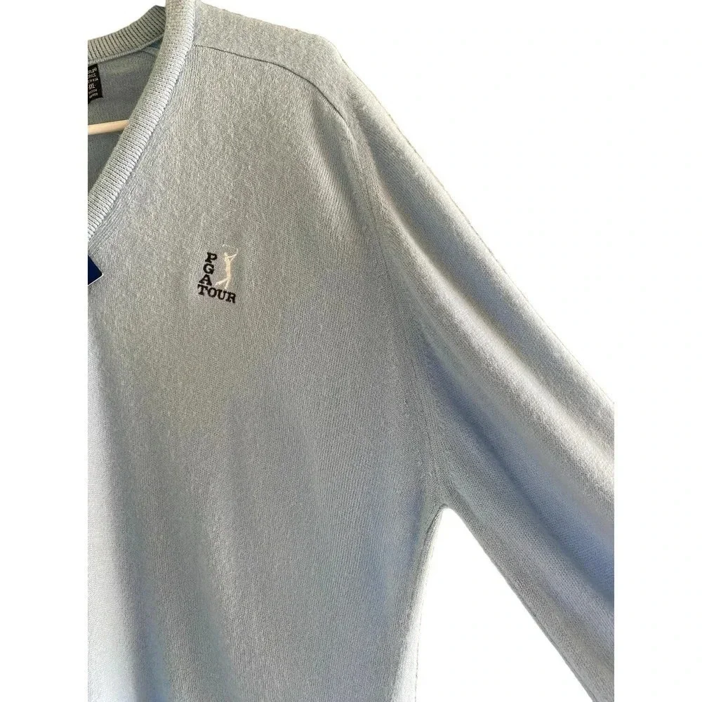 PGA Tour Men's Blue Long Sleeve Pullover Fleece Sweater Size XXL